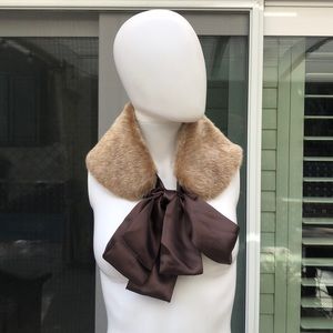Dennis Basso Light Brown Faux Fur Stole